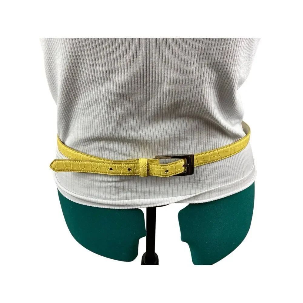 Gap yellow leather belt- size m